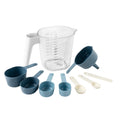 Mainstays 9-Piece Stackable Measuring Set Kitchen Tools for Cooking, 7.48" L, Blue